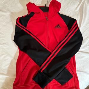 Adidas L Large 14/16 Boy’s Red and Black Jacket
